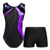 Kids Girls Sleeveless Gymnastics Leotard with Shorts Ballet Unitard Dance Outfits Athletic Practice Costume