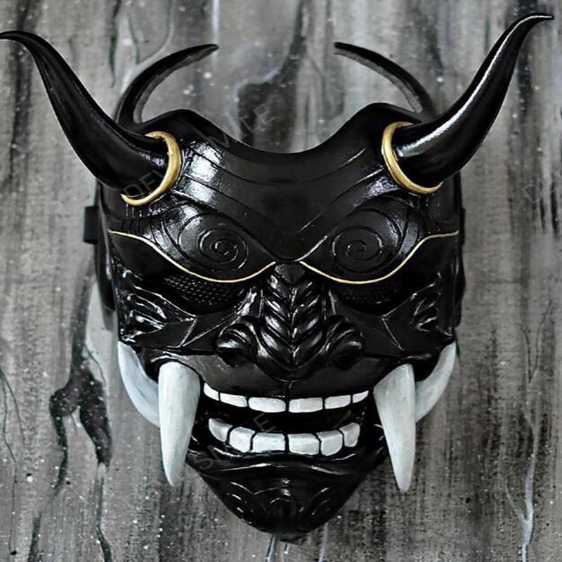 Japanese Ghost Hannya Halloween Masquerade Mask Prajna Half Face Masks Samurai
