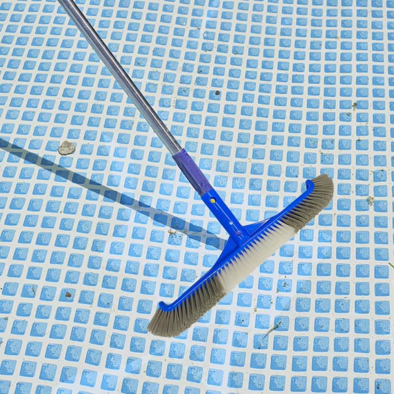 Heavy Duty Swimming Pool Brush Head with Stiff Durable Bristles Curved Design for Pool Wall Floor Step Cleaning Tool