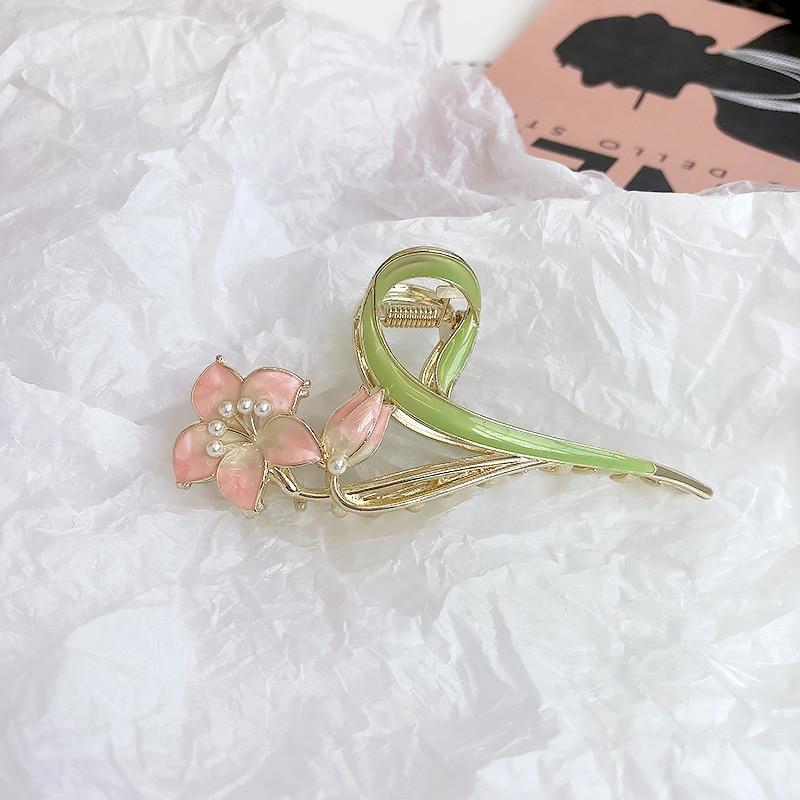 Новая элегантная застежка для волос с геометрическим цветком, изысканные заколки для волос из сплава, заколки для волос для женщин, аксессуары для волос, головные уборы, заколка в виде акулы