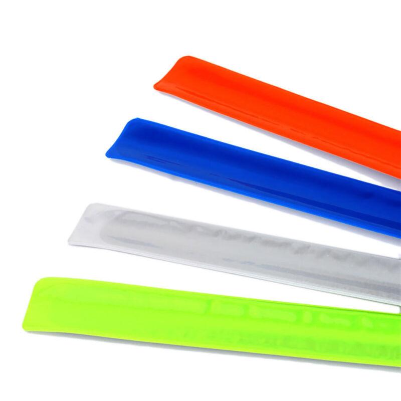 5pcs Reflective Night Safety Slap Wrap Band Ankle Leg Wrist Arm Cycling Jogging