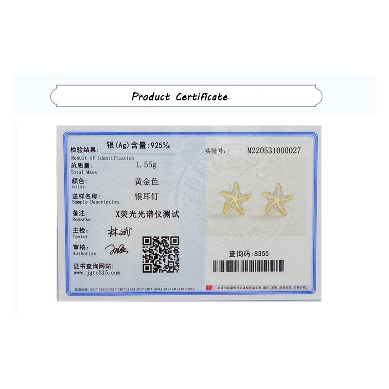 Изысканные желтые серьги с пентаграммой и цирконом из стерлингового серебра для женщин, простые серьги в форме морской звезды, ювелирные изделия из стерлингового серебра, подарок для пары, вечерние серебряные украшения