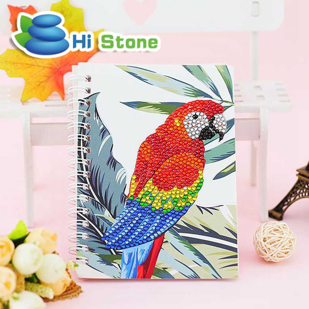 Customized School Notebooks Stationary A7 Notebooks Cute Cartoon Cover Spiral Notepads Diamond Painting