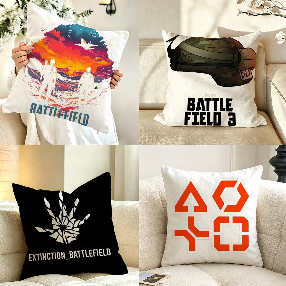 Game BBattlefield Cushion Cover Pillow Case Antidustmite Pillowcase Silky Short Plush Sofa Cushion Cover hot