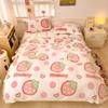 Cartoon Pink Strawberry Flannel Blanket for Kids Girls Soft Warm Lightweight Throw Blanket for Sofa Bed Traveling Camping Gifts