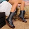 Модные женские сапоги осень-зима повседневные ковбойские сапоги на молнии женские модные водонепроницаемые удобные туфли женские уличные теплые сапоги