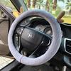 Короткая плюшевая накидка на руль Каваи Зимняя теплая чехол на ручку автомобиля Противоскользящий Мультяшный Милый Кот Ухо Руль Покрытие Розовый Подарок