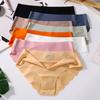 Seamless Silk Briefs Sexy Panties For Women Mid Waist Comfortable Girl Silk Panty Female Underpants Woman Lingerie 5 PCS/Set