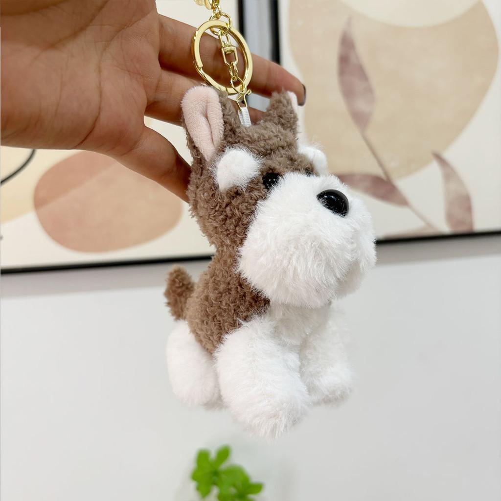 Adorable Schnauzer Plush Keychain Cute Dog Stuffed Animal Bag Charm