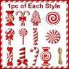 12/24pcs Red White Christmas Candy Cane Wooden Ornaments Hanging Peppermint Cane Pendants for Christmas Tree New Year Home Decor
