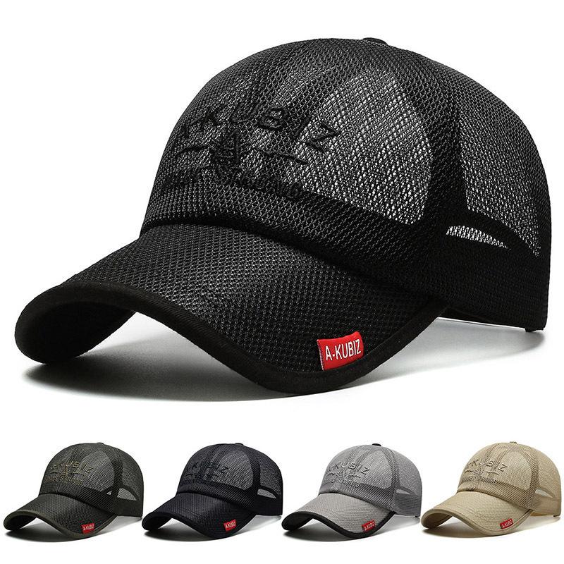 Men'S Mesh Baseball Cap Breathable Summer Caps Dad Hat Outdoor Fishing Hats Snapback Trucker Cap