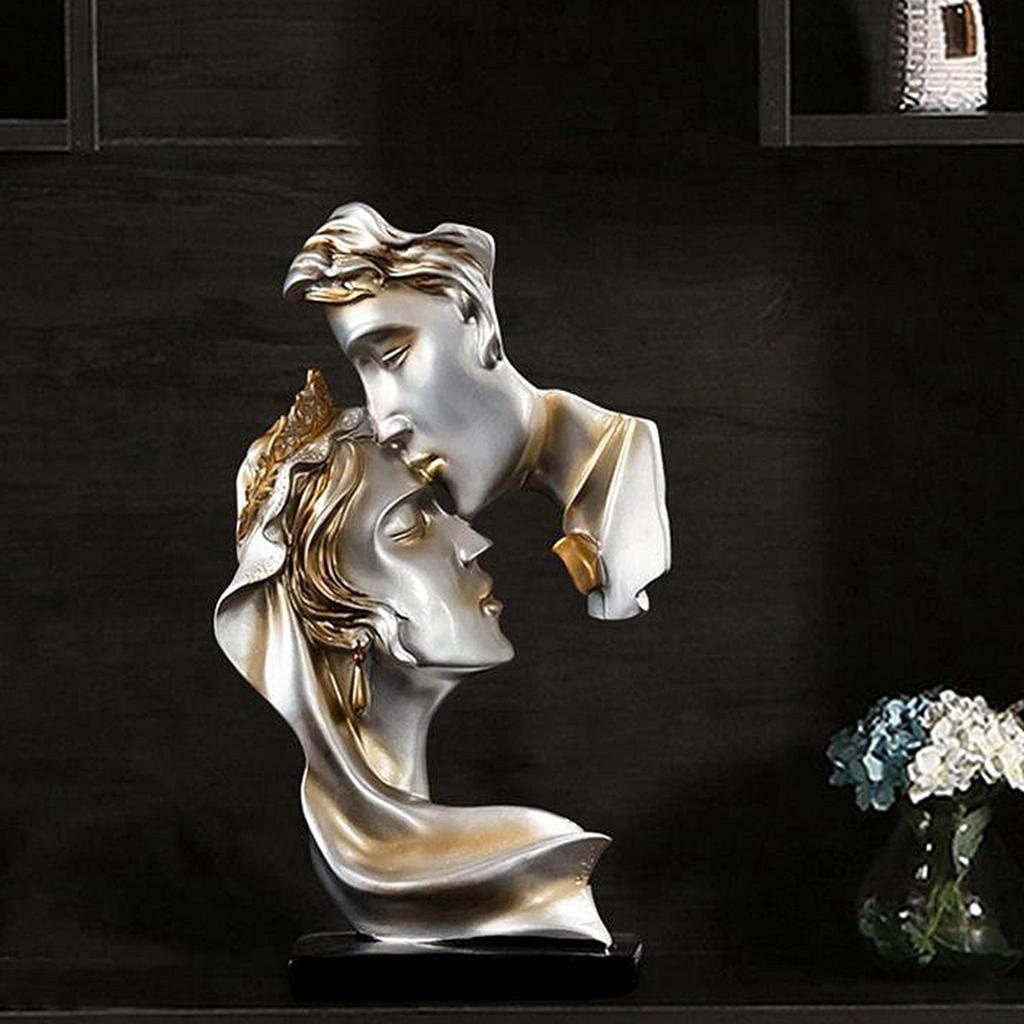 Collectible Resin Statue of Couple Ornament with for Lounge Wedding Party Abstract Art Romantic