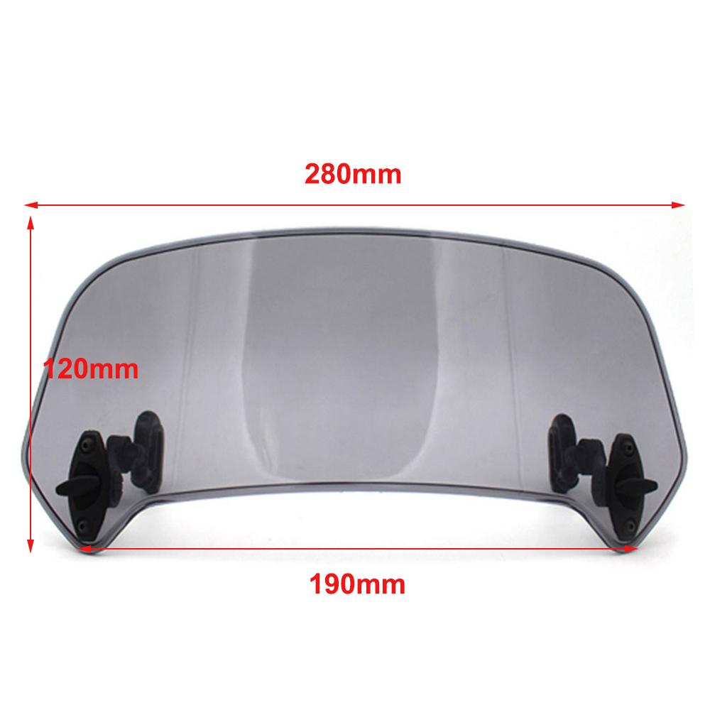 Universal Motorcycle Windshield Extension Adjustable Spoiler Clamp-On Windscreen Deflector Suitable For All Motorcycle Models