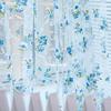 Прозрачная занавеска с цветочным принтом, тюль, вуаль, драпировка, подзор из 1 панели, ткань