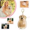 Dog Shape Dog Hair Storage Box Pet Dog Hair Transparent Keychain Handmade Storage DIY Hair Gift B9C3