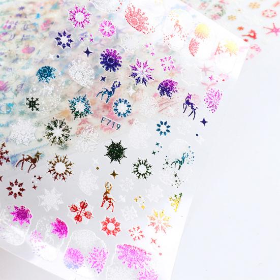 Наклейки для маникюра, декоративные яркие бумажные наклейки для ногтей, рождественские подарки, наклейки для дизайна ногтей, блестящая фольга, декор, маникюрная наклейка для женщин