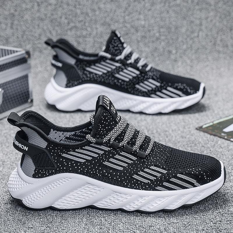 Summer New Breathable Men's Sneakers Mesh Men's Shoes Casual Shoes Men's Tide Flying Weaving Running Shoes