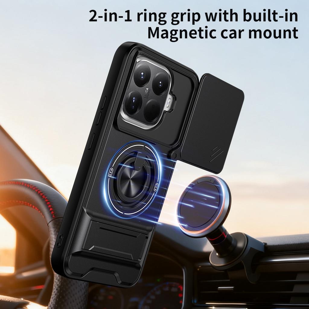 Бронированный чехол 15T/15T Pro для Xiaomi 15T Pro, противоударный чехол-слайдер с защитой объектива, чехол для телефона для Xiaomi 15T, чехол Fundas с кольцом