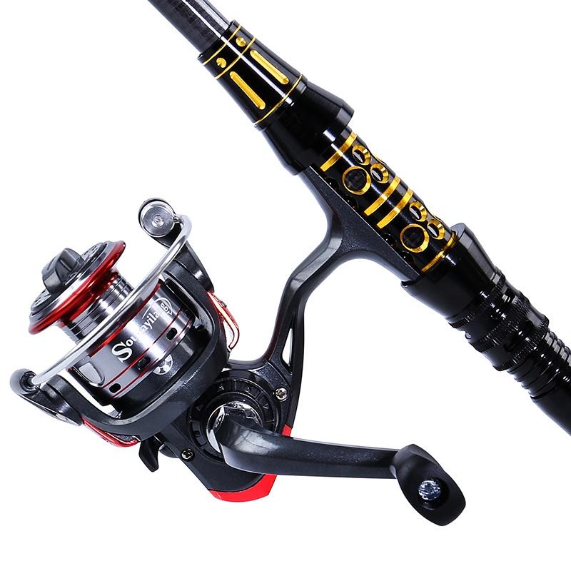 Комбинированные углеродные телескопические удилища для спиннинга 1,8–3,0 м с мини-спиннинговыми катушками, наборы для дорожной рыбалки