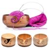 Wooden Yarn Bowl Knitting Storage Basket Wool Holder Organizer With Handmade Holes DIY Knitting Crochet Weaving Tool