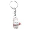 Stylish Rabbit Keychain Pendant Lovely Animal Shaped Keychains Flocking Keyring