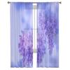 Фиолетовый Цветок Окно Обработка Тюль Современные Прозрачные Шторы для Кухни Гостиной Спальни Шторы Украшения