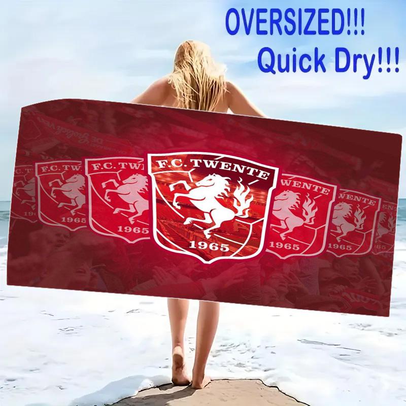 FC Twente Print Beach Towel, Large Soft Quick Dry Towel for Beach Camping Swimming