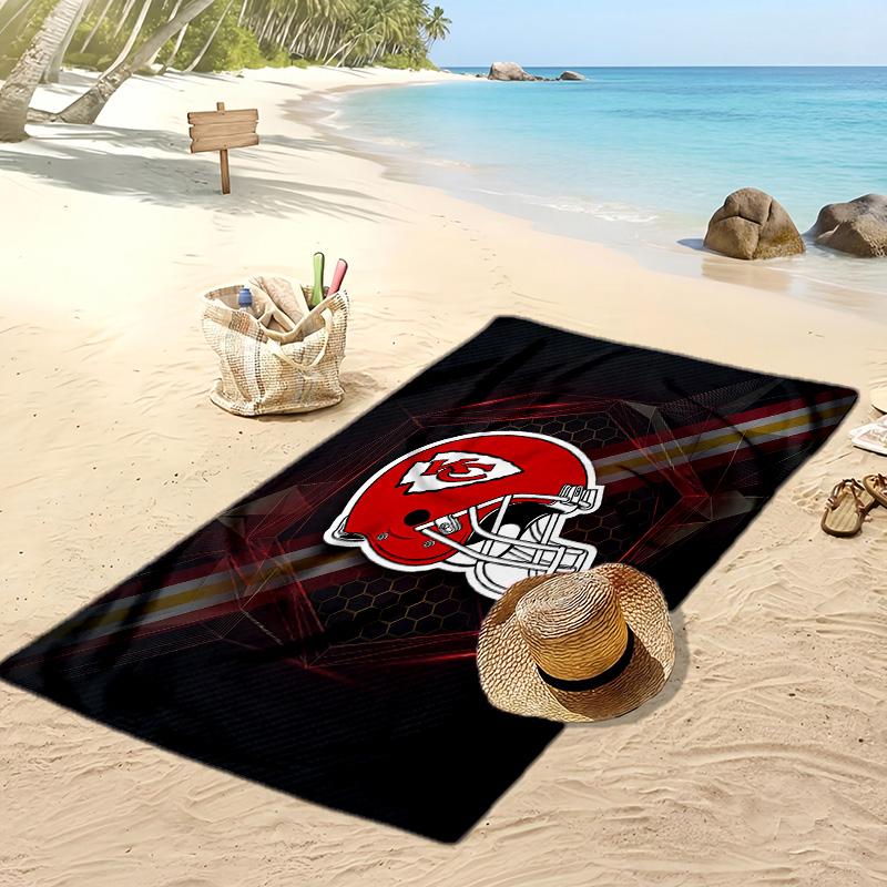 Kansas City Chiefs Print Beach Towel Soft Portable Quick?dry Towel For Pool Summer Vacation Outdoor Sport
