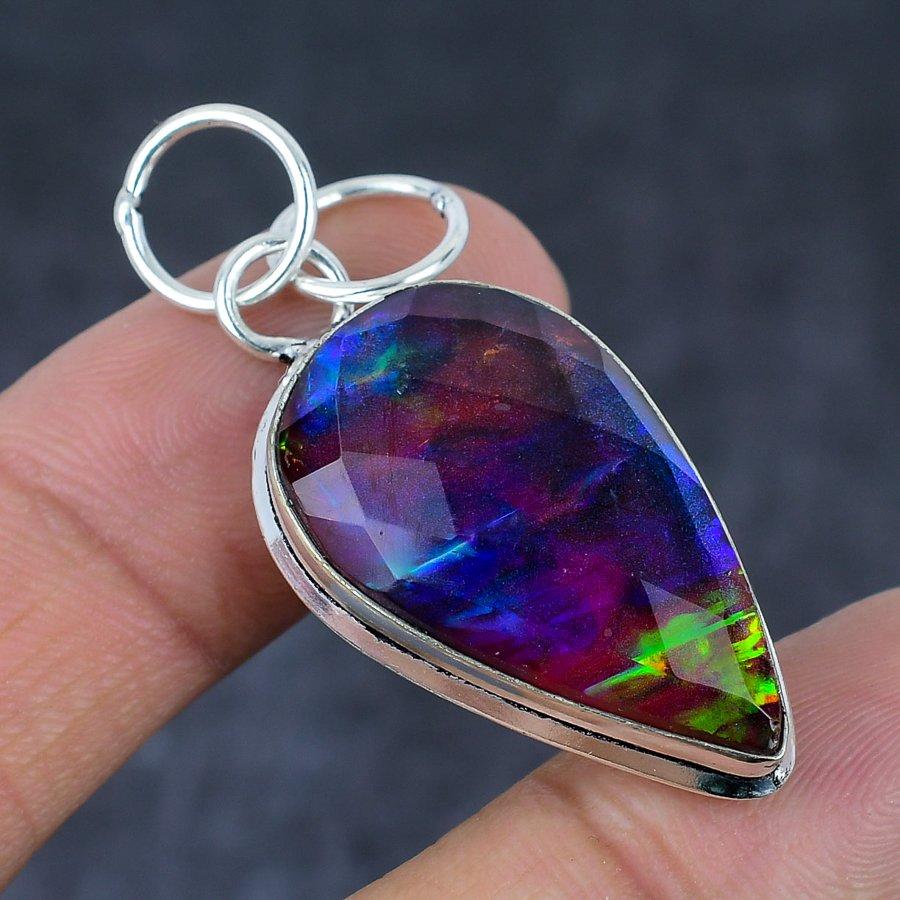 Ювелирный кулон из натурального дихроичного стекла, стерлингового серебра 925 пробы, 1,97 дюйма, A1r89