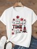 (Asian Size) Tee Top Festival  Merry Christmas Leopard Love Happy New Year Holiday Women Print Lady Short Sleeve Fashion Graphic T-shirts