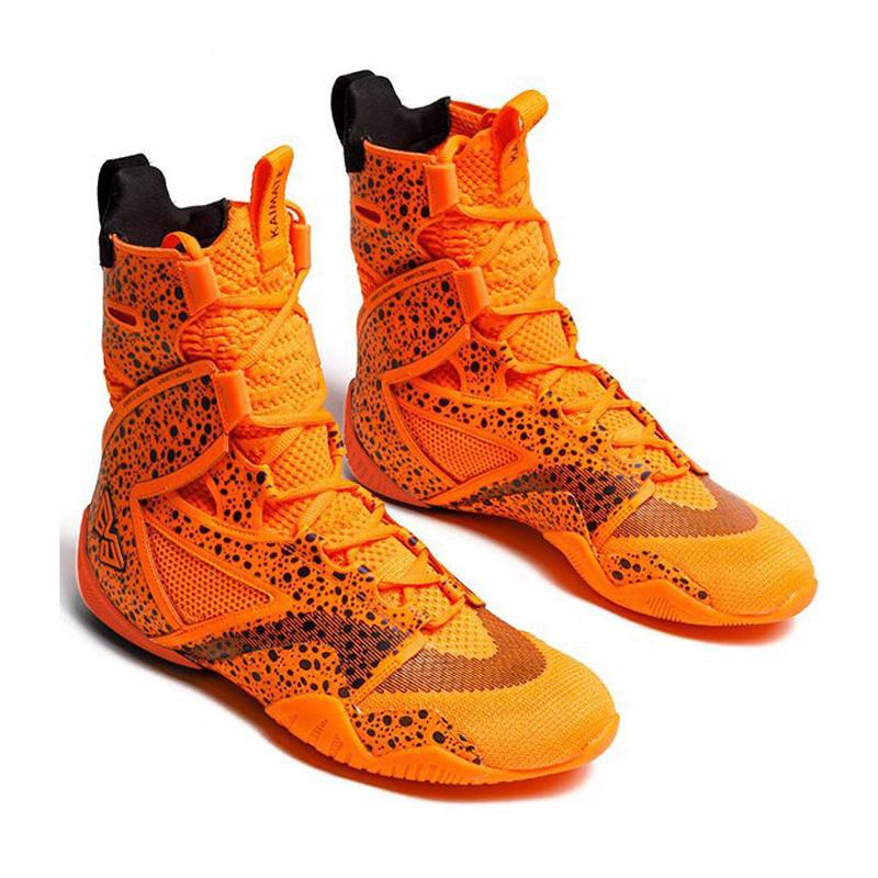 V63 High Tube Boxing Sneakers for Adult Kid Size 38-46 Fighting Footwears Couples Hard-Wearing Gym Wrestling Boots