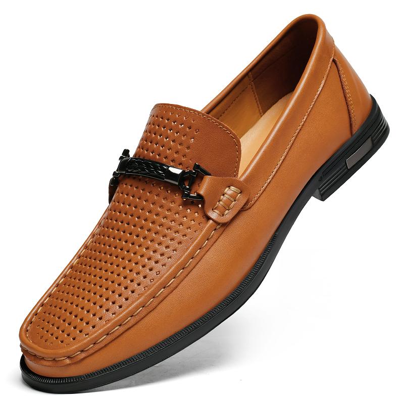 Модные мужские лоферы из натуральной кожи, деловая мужская повседневная обувь, слипоны, удобная обувь для ходьбы для мужчин, офисная мужская обувь