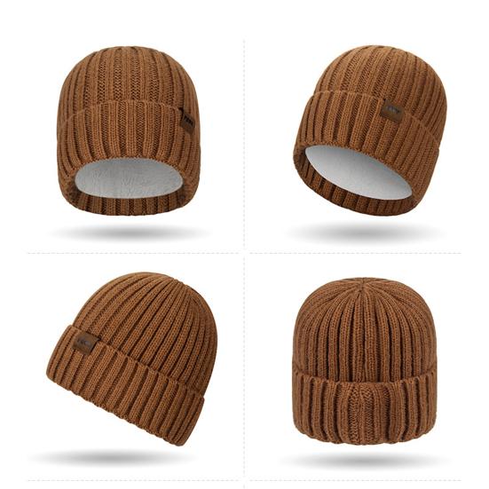 2 Pcs/Set Unisex Winter Hat And Scarf Set Thick Plush-lined Cold-proof Beanie Unisex Neck Cover Outdoor Ski Skating Cycling Scarf Cap Set