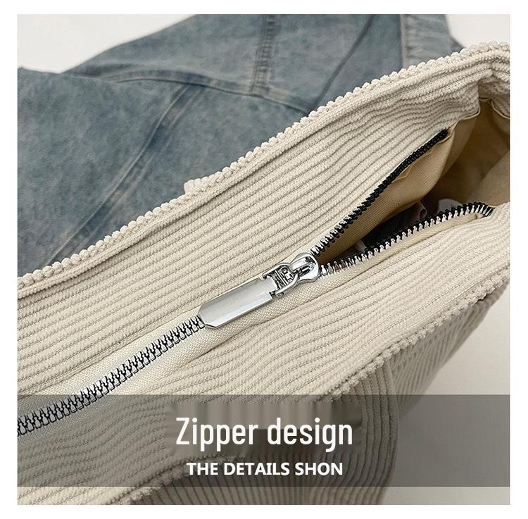 Вельветовая сумка-тоут в стиле ретро - многокарманная, вместительная сумка.