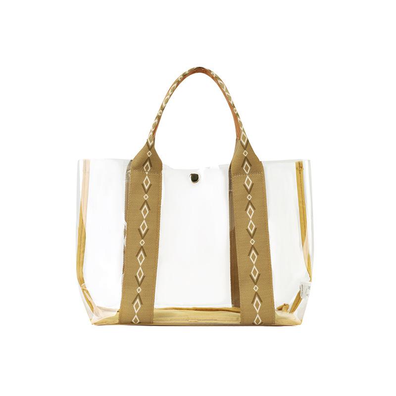 Большая вместительная сумка для хранения сумок из прозрачного ПВХ, женская модная симпатичная горизонтальная сумка