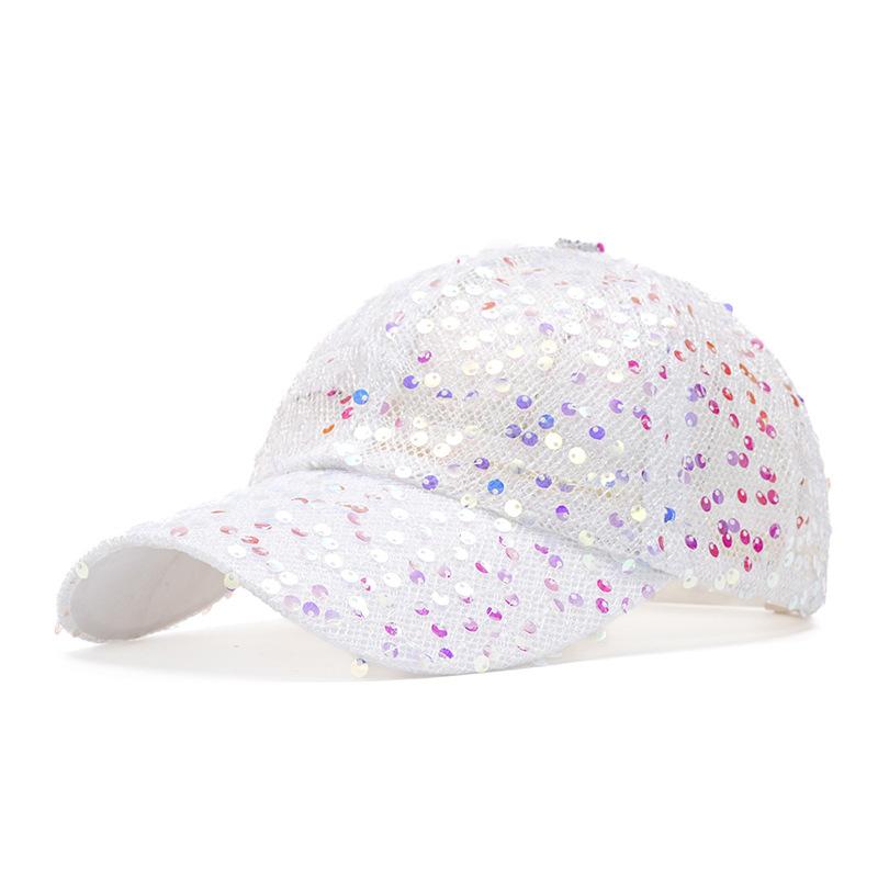Бейсболка с пайетками женская летняя сетчатая дышащая кепка для улицы от солнца