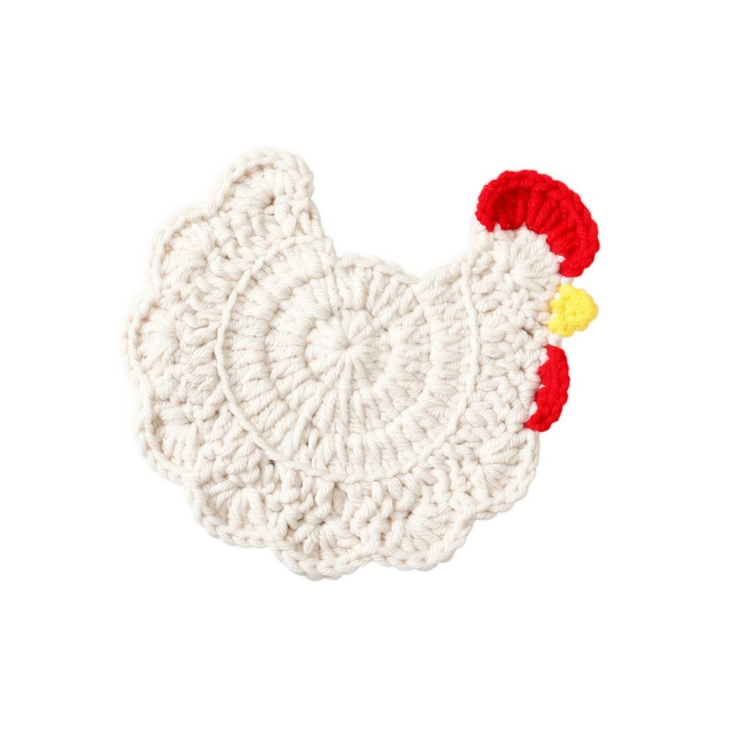 Handmade Crochet Animal Shaped Coaster for Cups and Mugs Decorative Knitted Table Mat for Home Office Kitchen Use