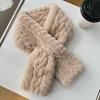 Winter Scarf Soft Imitation Rabbit Fur Solid Color Design Short Scarf Thickened Warm Plush Women Scarf Cold Weather Wear