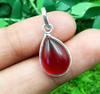 Гранат Драгоценный камень Стерлингового серебра 925 пробы с покрытием безель Груша Подвеска Ювелирные изделия NST-J2H4269