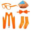 Костюм Косплея Английского Инженера Для Детей Оранжевые Ремешки Очки Галстук-бабочка Комплект Набор Платье для Вечеринки Образовательные Аксессуары