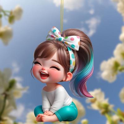 Новый Happy Charm Girl акриловый автомобильный рюкзак брелок для ключей автомобильное зеркало заднего вида подвеска подвеска