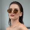 Стимпанк Многоугольная Металлическая Рамка Женские Солнцезащитные Очки Дизайнерский Бренд Мужские Солнцезащитные Очки Для Вождения Путешествий Оттенки UV400 Lentes