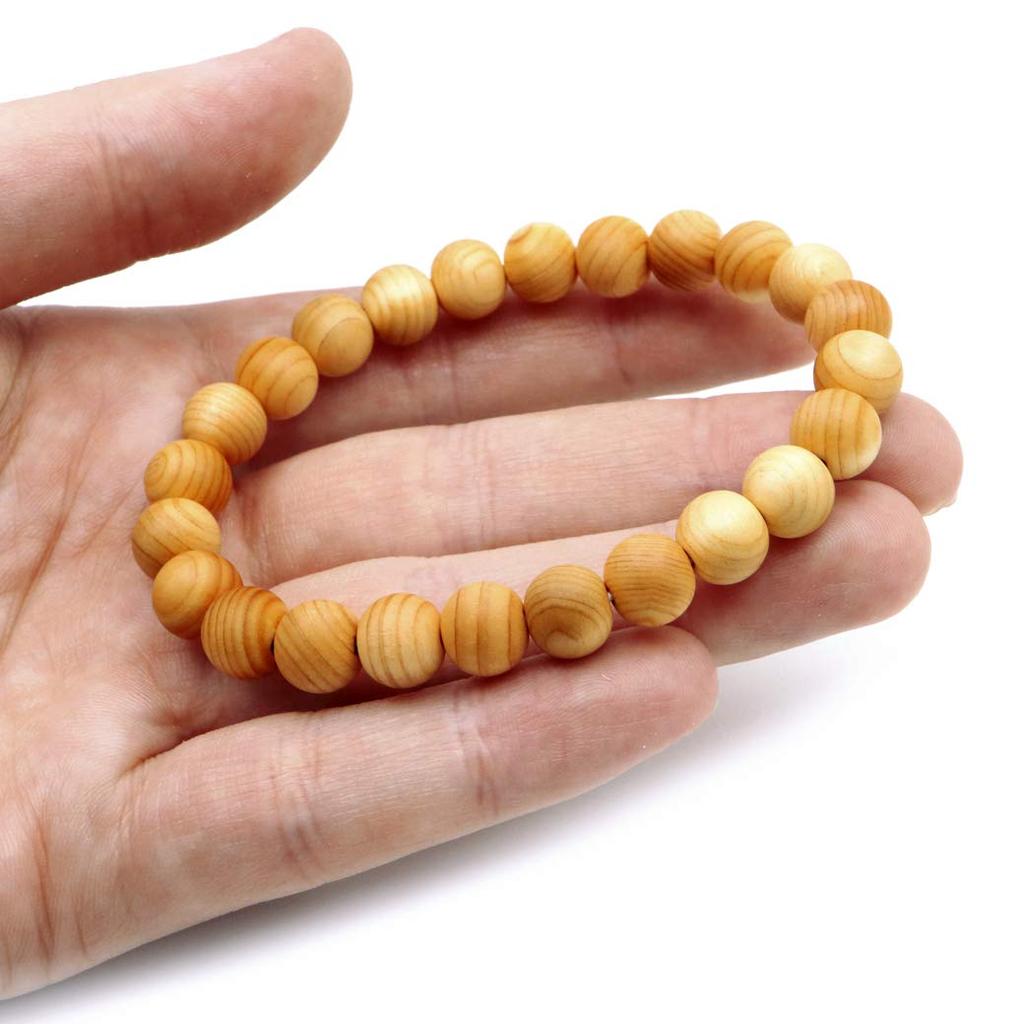 Браслет Koya Koya Chumon Hinoki 9 мм деревянная коробка в комплекте с жемчужиной для молитвы на руке Kongobuji, являющейся объектом всемирного наследия, натуральный камень Power Stone [ЗОЛОТОЙ КАМЕНЬ] Mt. Гора.