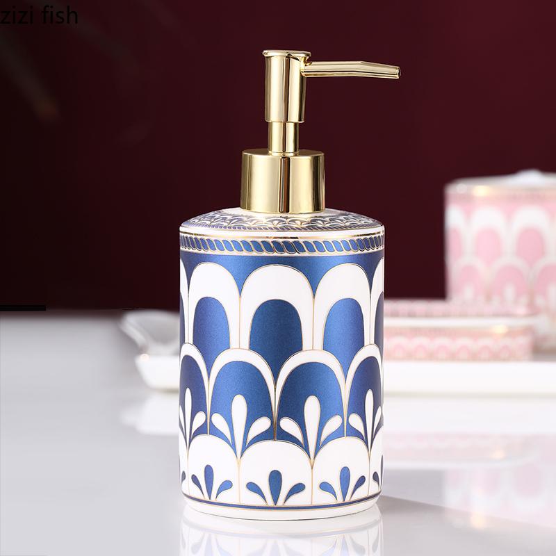 Керамический набор для мытья посуды для домашнего использования в ванной комнате, набор из пяти предметов с подносом, принадлежности для ванной комнаты, бутылочка для лосьона, мыльница, держатель для зубных щеток