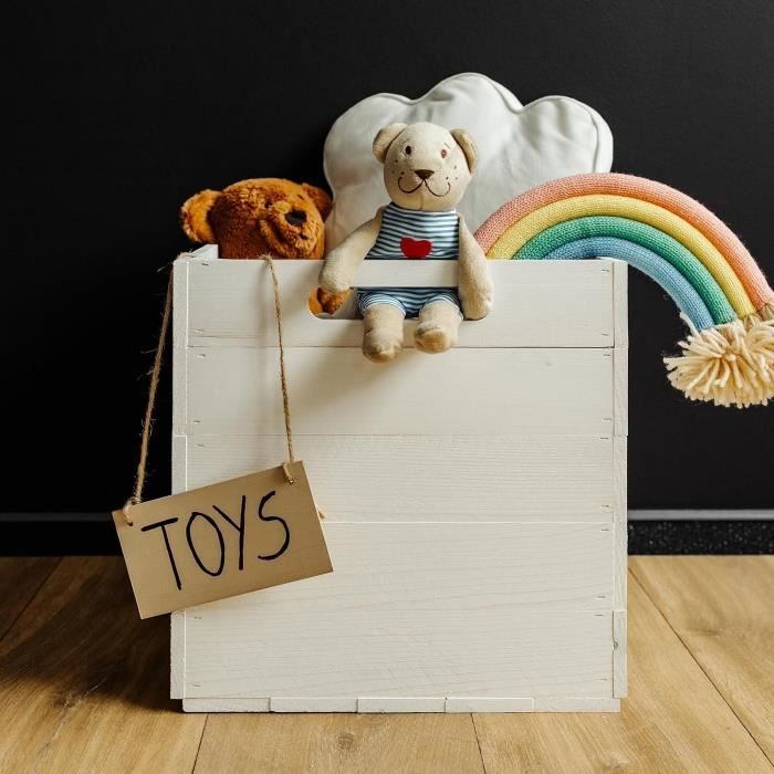 Cube de Rangement en Bois Blanc Compatible Étagères KALLAX et EXPIDIT 33x37x33cm - CREATIVE DECO