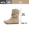 Blue Cabinet Edition~ Inner Height Increasing Retro Short Boots Women's 2025 Autumn and Winter Western Martin Boots Round Head Short Boken Stacking 