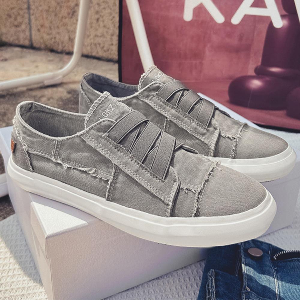 Парусиновые туфли Мужские вулканизированные туфли Летние новые стираные джинсовые туфли с грубым краем Модные мужские спортивные туфли для сноуборда Дизайнерские кроссовки