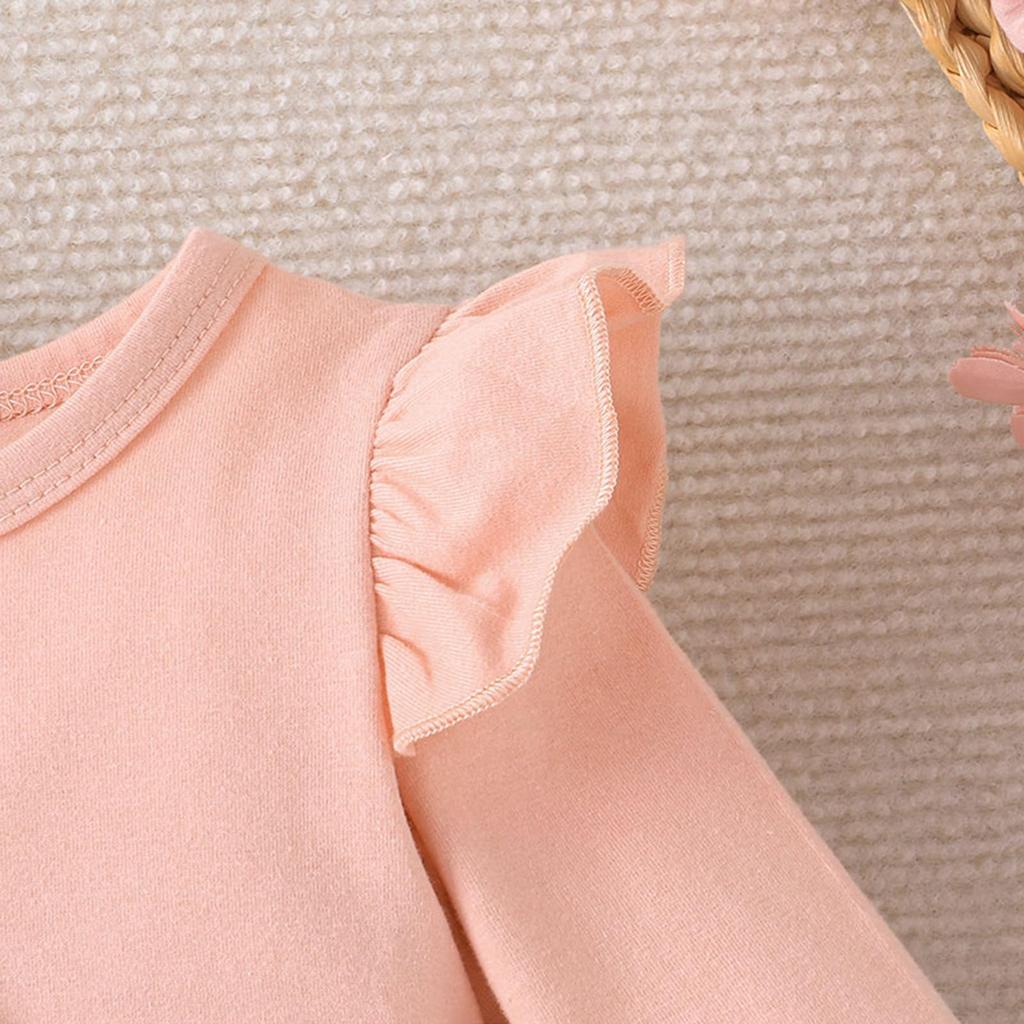 Одежда для маленьких девочек, осенне-зимняя одежда для папиных девочек, одежда для новорожденных, кружевной комбинезон с длинными рукавами и рюшами, штаны, комплект с повязкой на голову