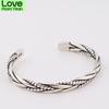 925 Sterling Silver Woven Twist Bracelet Bangle For Men Women Retro Korean Hand Jewelry