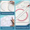 Transparent 180/360 Degree Protractor Plastic Drawing Ruler Angles Measuring Ruler  Students Gift
